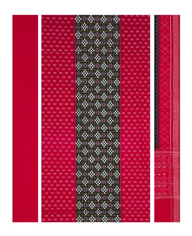 Pasapali and panel design sambalpuri cotton dress material set