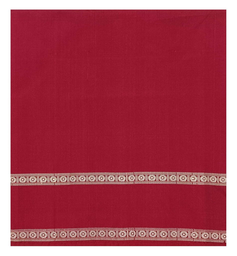 Sambalpuri Silk Blouse piece, 85cms, Maroon color