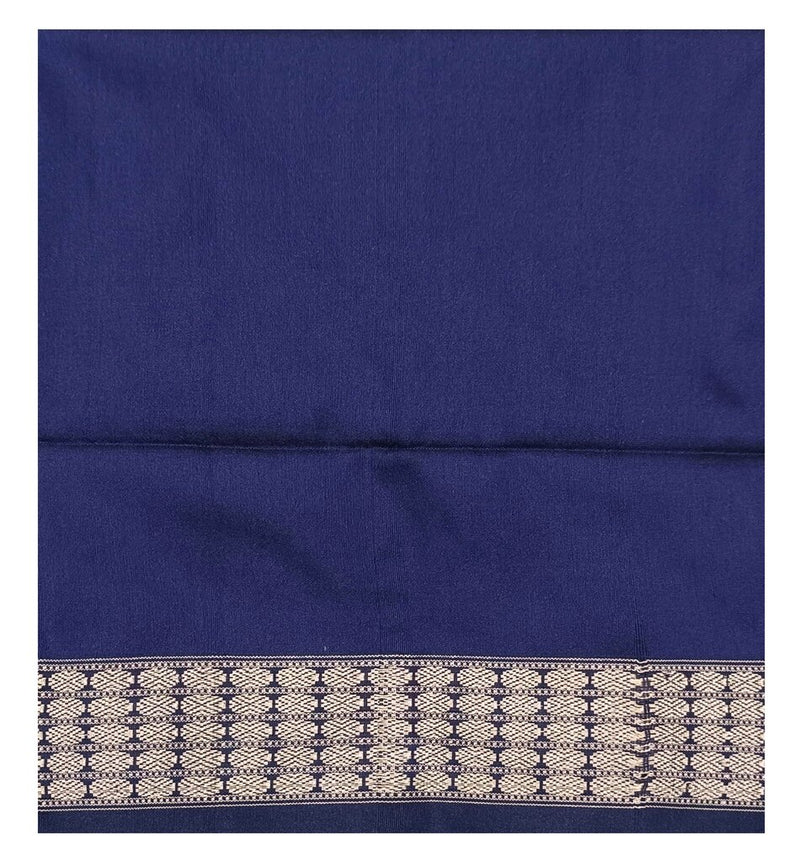 Sambalpuri Silk Blouse Piece, 75cms, Color : Midnight blue