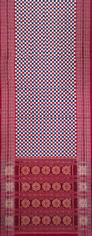 Check check design sambalpuri cotton saree with blouse piece