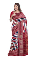 Check check design sambalpuri cotton saree with blouse piece