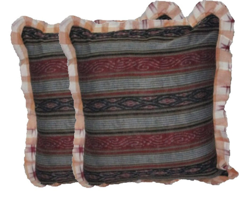 OdiKala Sambalpuri Ikat handwoven Cushion cover - Set of Two-Cushion Cover-OdiKala-OdiKala