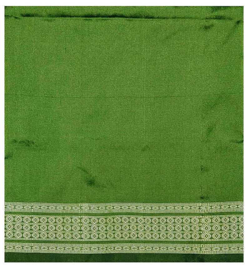 Sambalpuri Silk Blouse Piece, Mehendi Green color, Options: 1 mtr, 75 cms
