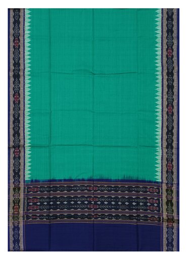 Sambalpuri cotton Dupatta, Rama Green and blue colors combination