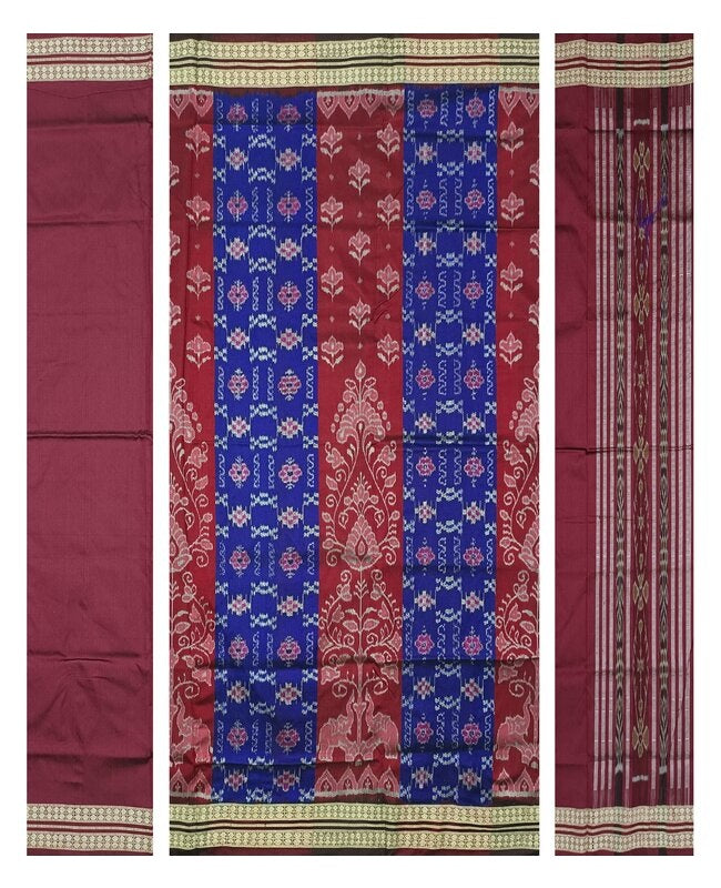 sambalpuri silk dress material TRIBAL PURE SAMBALPURI PASSAPALI DOUBLE IKAT COTTON DRESS MATERIAL SET Fabodisha