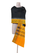 Sambalpuri cotton Dupatta, Black Yellow
