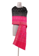 Sambalpuri cotton dupatta, Black Pink Combination