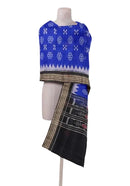 Sambalpuri cotton dupatta, Blue Black