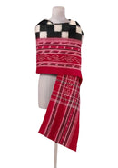 Sambalpuri Cotton Stole (Pure Handloom, Black Red)