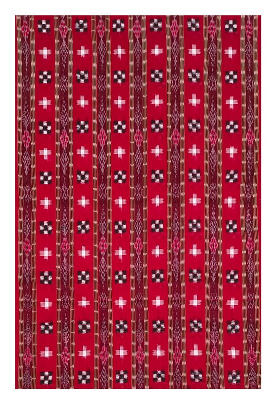 Pasapali and Star design Unstitched Sambalpuri cotton Kurti/Kurta/Shirt Material, 2.1 mtr