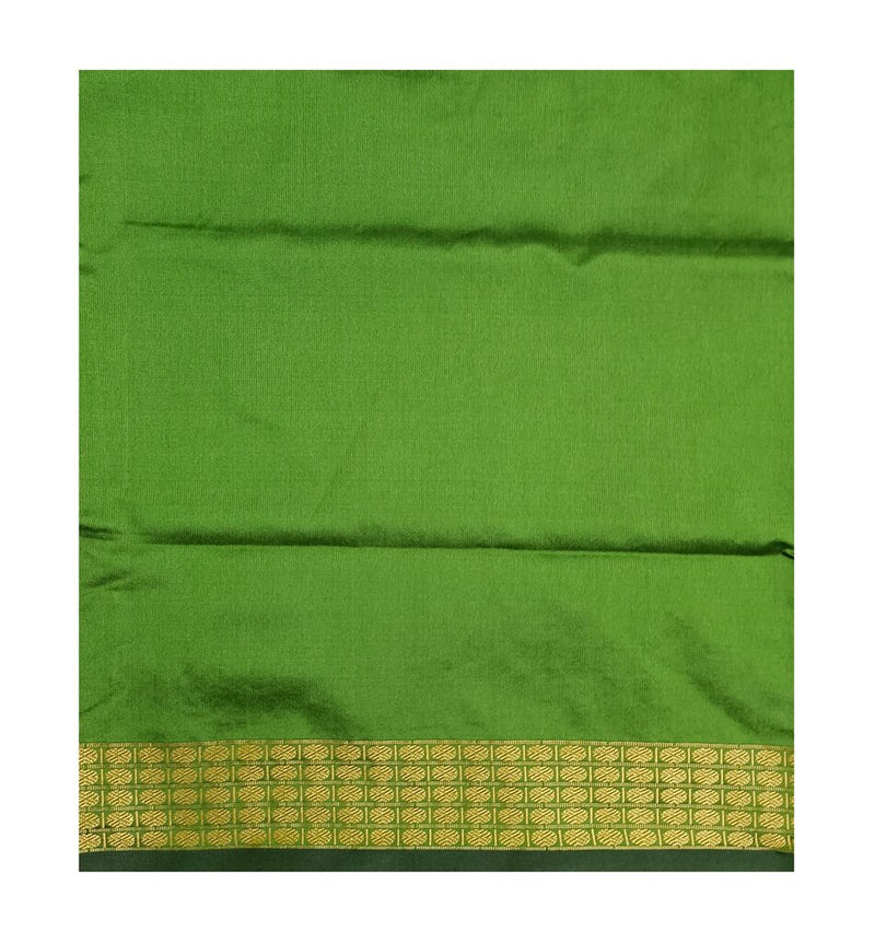 Sambalpuri Silk Blouse Piece, Mehendi Green color, Options: 1 mtr, 75 cms