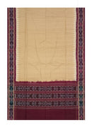 Beautiful Handloom Cotton Dupatta, Light Peach(Matha color) and maroon colors combination