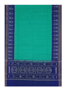 Sambalpuri cotton Dupatta, Rama Green and blue colors combination