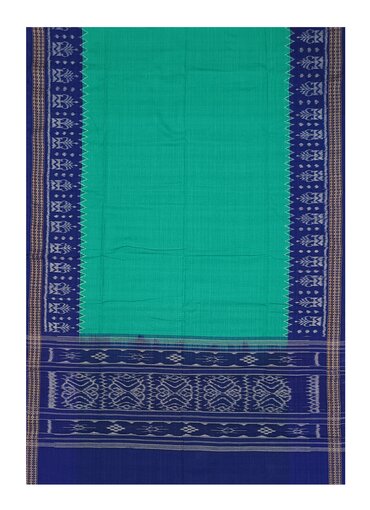 Sambalpuri cotton Dupatta, Rama Green and blue colors combination
