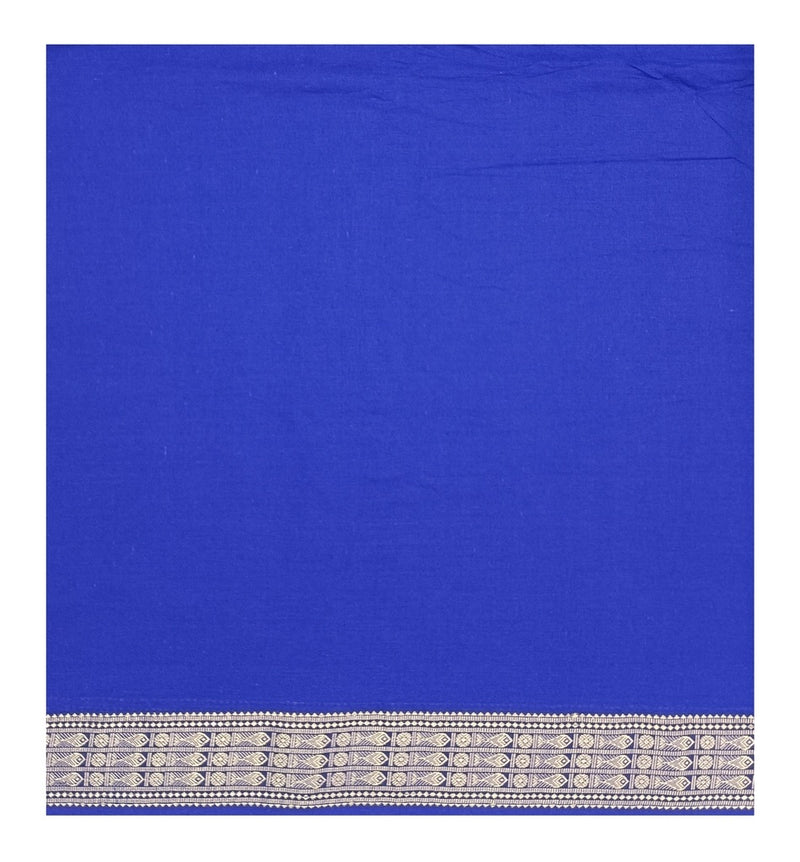 Exquisite Fish boarder Sambalpuri cotton Blouse Piece. 1 Mtr, Royal blue color