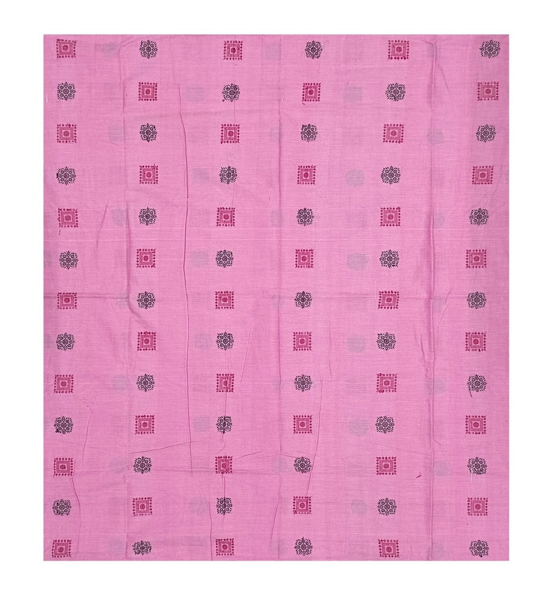 Bomkai coton Blouse piece. 85 cms, Pink color