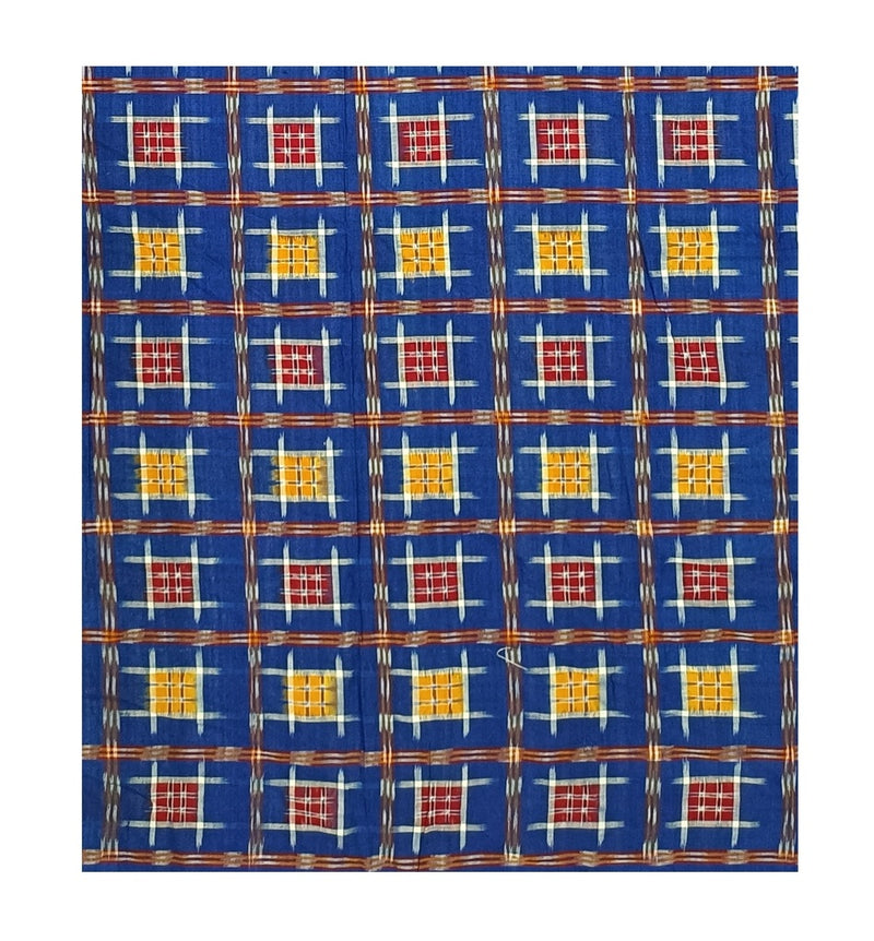 Ashwini design Sambalpuri Cotton Blouse Piece,  1.2 mtr, Blue Color base
