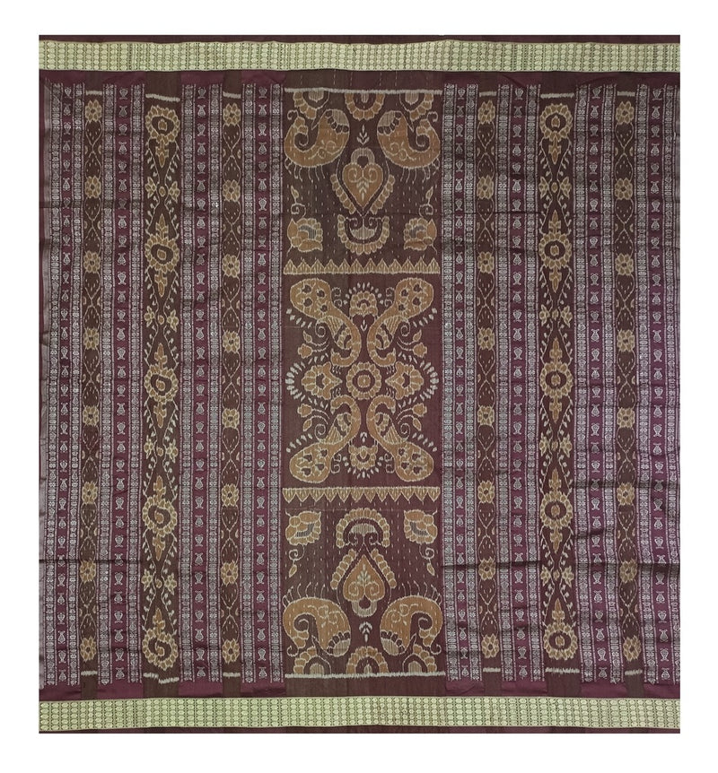 Sambalpuri Silk Blouse Piece, 1 Meter, Deep maroon color with flower design