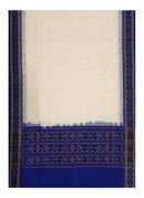 Sambalpuri cotton Dupatta, white and blue colors combination