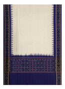 Sambalpuri cotton Dupatta, white and blue colors combination