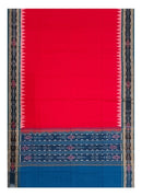 Beautiful Handloom Cotton Dupatta, red and Sumati Green colors combination