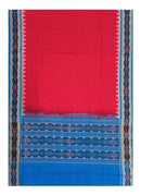 Sambalpuri cotton Dupatta, Red and Sky blue colors combination