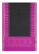 Beautiful Handloom Cotton Dupatta, Black and magenta colors combination