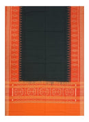 Sambalpuri cotton Dupatta, Black and Orange colors combination
