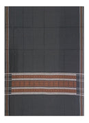 Beautiful Bomkai Handloom Cotton Dupatta, Black and Brown colors combination