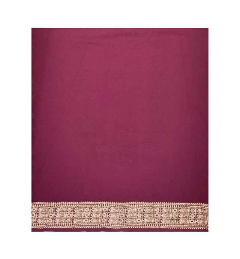 Exquisite Fish boarder Sambalpuri cotton Blouse Piece. 1Mtr, Maroon color