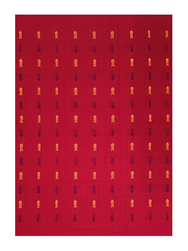 Fish motifs unstitched Bomkai cotton kurta/kurti/shirt material. Options : 2.5 mtr and 2 mtr