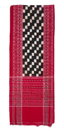 Sambalpuri Cotton Stole (Pure Handloom, Black Red)