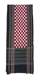 SAMBALPURI COTTON STOLE, Maroon Black