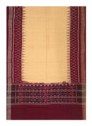 Beautiful Handloom Cotton Dupatta, Beige and maroon colors combination