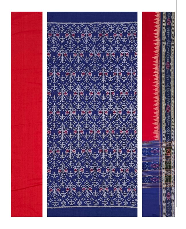 Birds design sambalpuri cotton dress material set