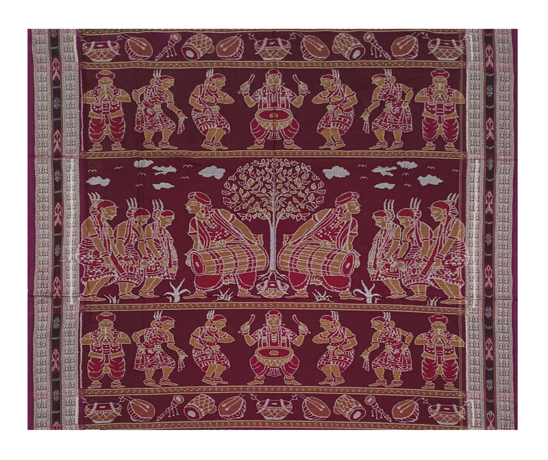 Dalkhai Sambalpuri folk dance design sambalpuri cotton saree with blouse piece