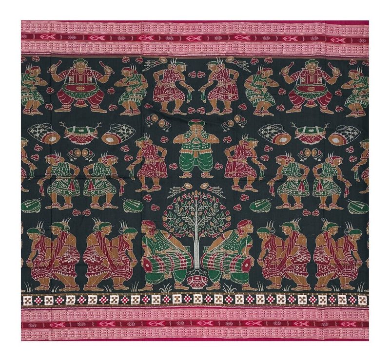 Dalkhai Sambalpuri folk dance design sambalpuri cotton saree with blouse piece