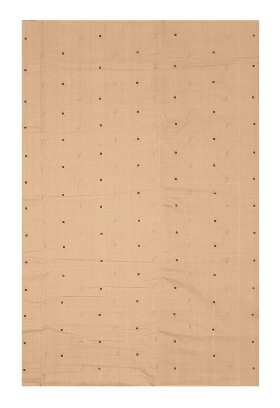 Bomkai cotton Kurti Material, 3.5 mtr, Cream color. Suitable for High School teachers Uniform.