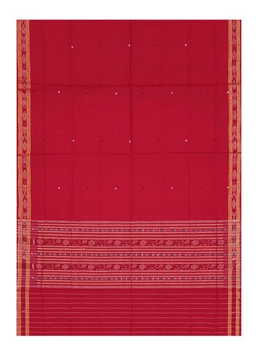 Sambalpuri cotton dupatta, Red color