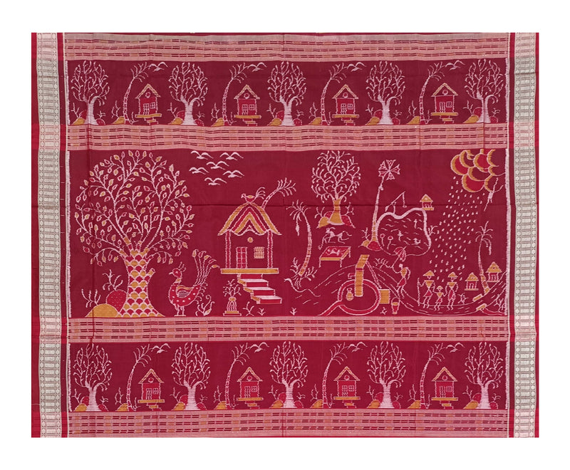 Collection Mahua Flower design sambalpuri silk saree with blouse piece