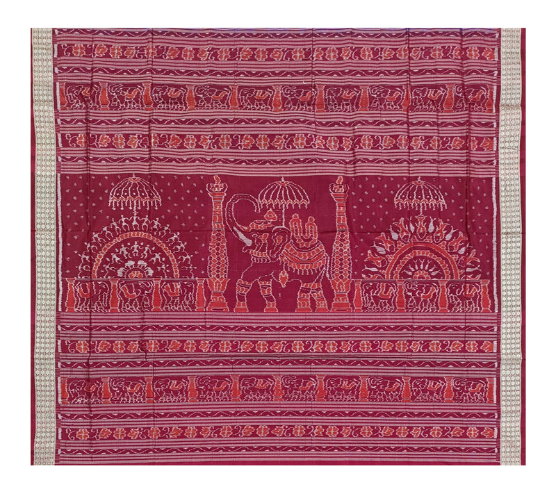 Nartaki and Pasapali design sambalpuri silk saree with blouse piece