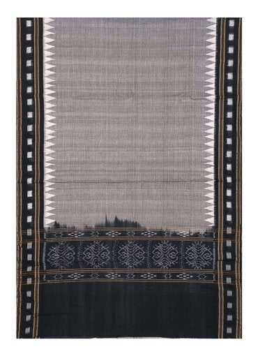 Sambalpuri cotton Dupatta, Grey and black colors combination