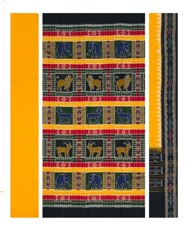 Sambalpuri Utkal laxmi with Animals design cotton dress material set