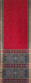 Exclusie shadow color with village lady design Premium Sambalpuri cotton saree with blouse piece