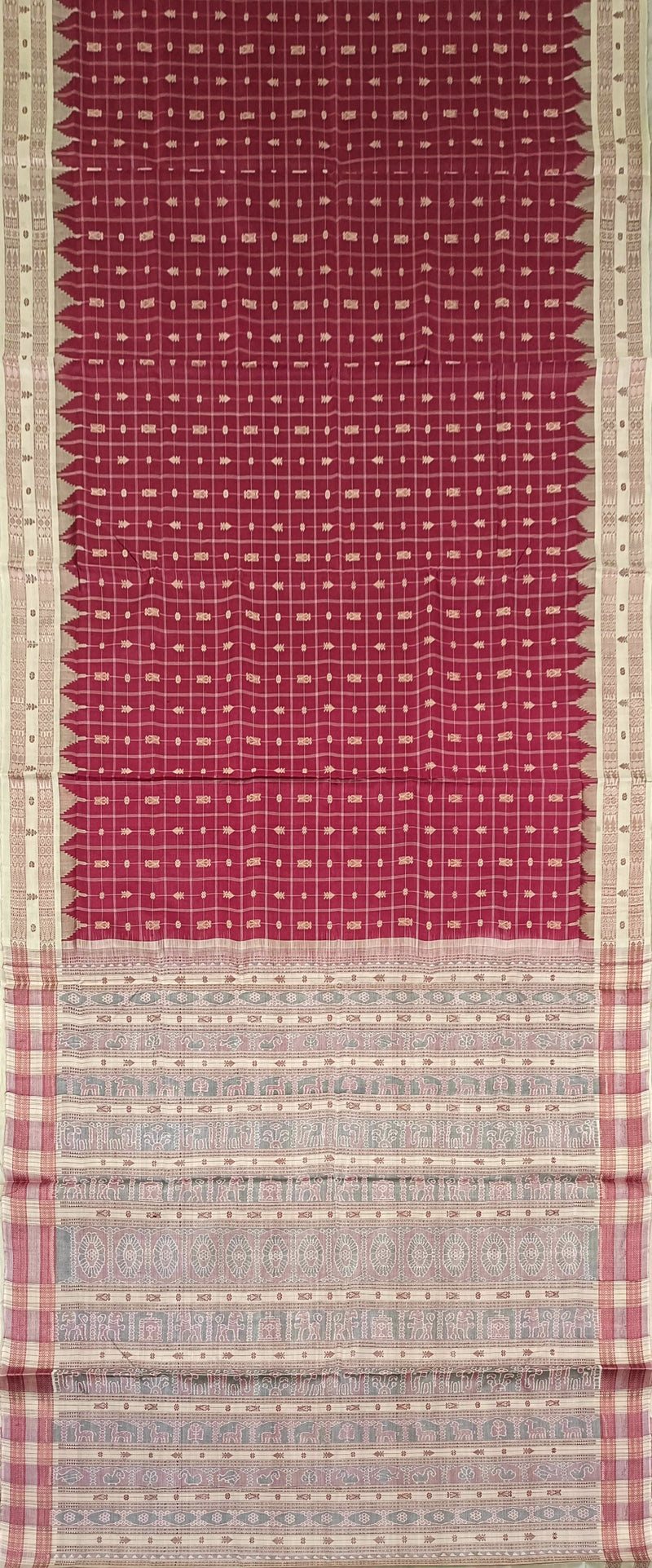 Hazar fish buti design Sambalpuri silk saree with blouse piece