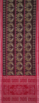Flower and peacock design Sambalpuri cotton saree with blouse piece