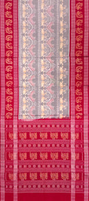 Exquisite peacock design Sambalpuri cotton saree with blouse piece