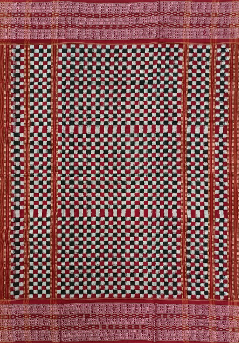 Check check and Pasapali design Sambalpuri cotton saree with blouse piece
