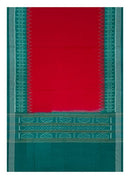 Sambalpuri cotton Dupatta, Red and green colors combination
