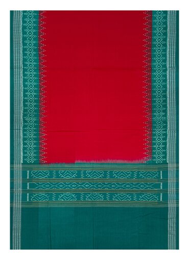 Sambalpuri cotton Dupatta, Red and green colors combination